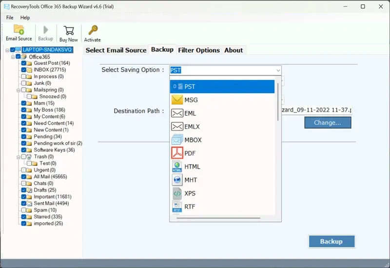 Export Email from Office 365 to PST