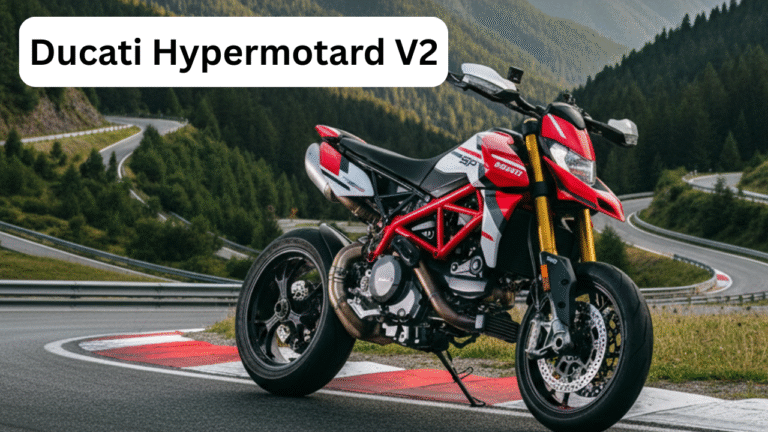 ducati hypermotard v2 side view on road